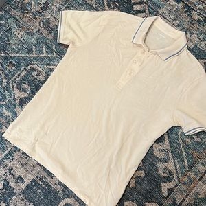 Bonobos mens off white polo with blue trim